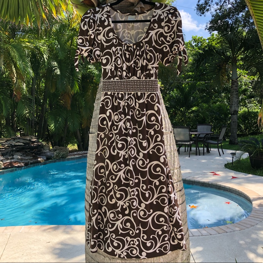 Brown Paisley Summer Dress